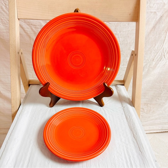 3 Piece Fiesta Persimmon Plates Modern Lead Free - Picture 4 of 11